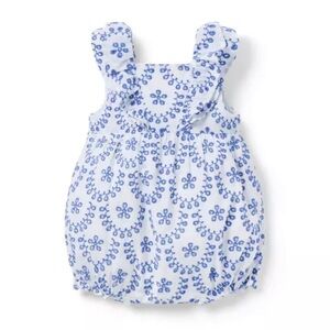 NWT Janie and Jack Eyelet Ruffle Romper